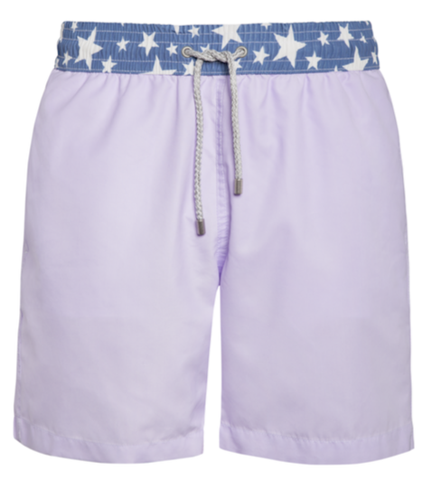 Cotton Candy - lilac with stars Swim Short - True Boxers